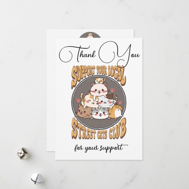 Street cats club custom Thank You Card (Front/Back In Situ)
