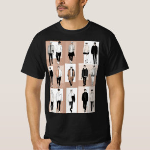 "Street Chic: Catwalk Trends on Black Tee" T-Shirt