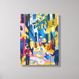 Street Concerto: Favista Art with Color Music Canvas Print