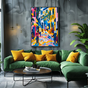 Street Concerto: Favista Art with Color Music Canvas Print