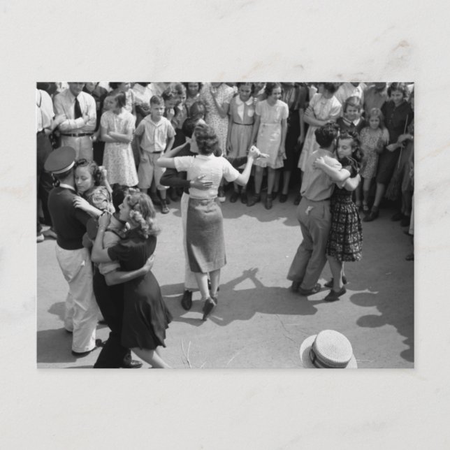 Street Dance, Crowley, Louisiana, 1930s Postcard (Front)