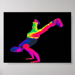 Street Dancing - Multi-Colour, Black Back Poster