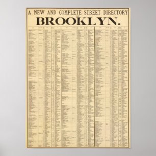 Street directory of Brooklyn 1st page Poster