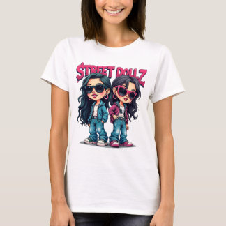 Street Dollz Baddie Girls Cartoon Graffiti Tee