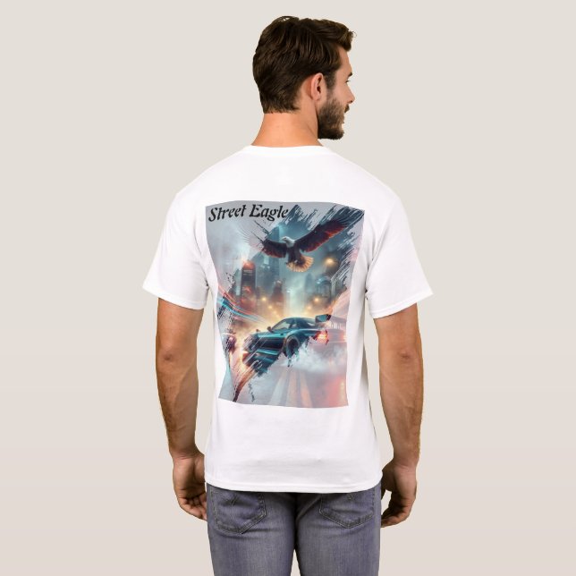STREET EAGLE Neon City Drift Tee — Futuristic  (Back Full)