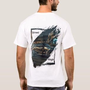 Street Eagle Night Drive T‑Shirt   Car & Eagle Art T-Shirt