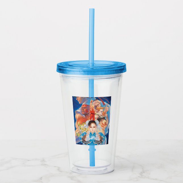 Street Fighter 2 Chun-Li Group Acrylic Tumbler (Front)