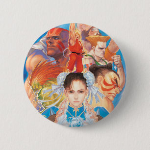 Street Fighter 2 Chun-Li Group Inch Round Button