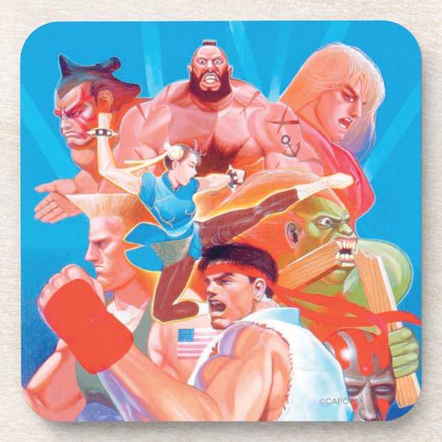 Street Fighter 2 Ryu Group Coaster (Front)