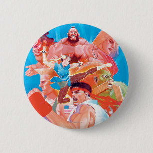 Street Fighter 2 Ryu Group Inch Round Button