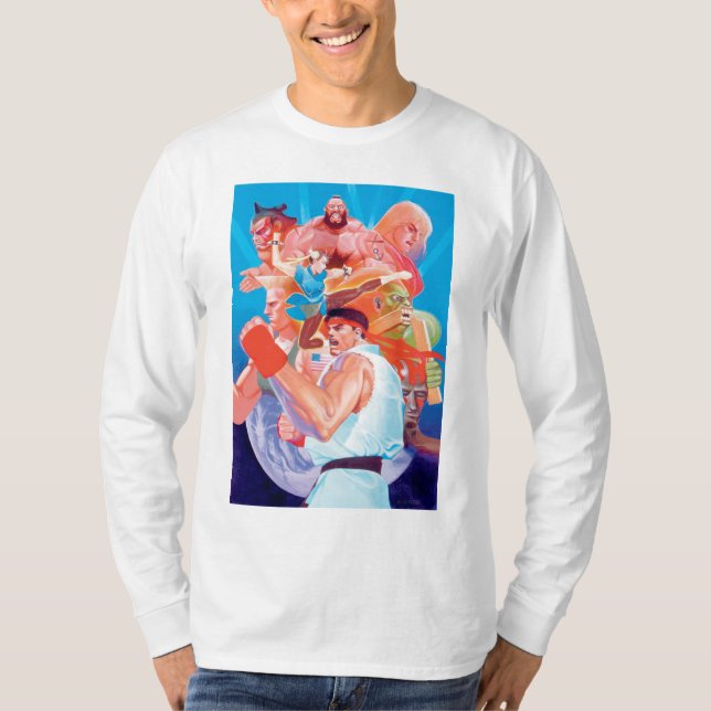 Street Fighter 2 Ryu Group T-Shirt (Front)