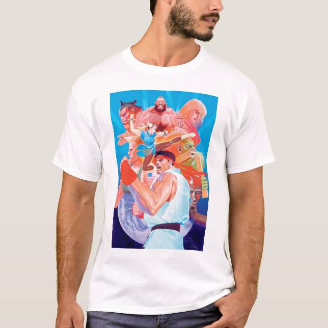 Street Fighter 2 Ryu Group T-Shirt (Front)