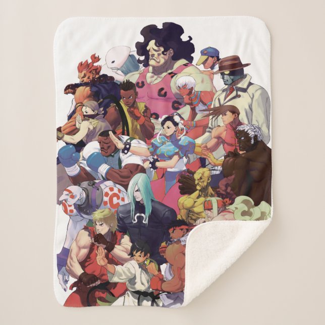 Street Fighter 3 Third Strike Cast Sherpa Blanket (Front)