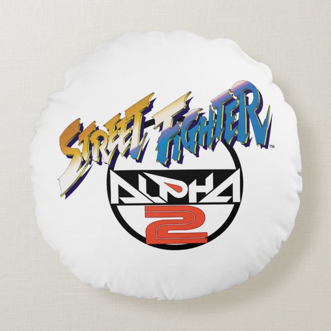 Street Fighter Alpha 2 Logo 2 Round Pillow (Front)