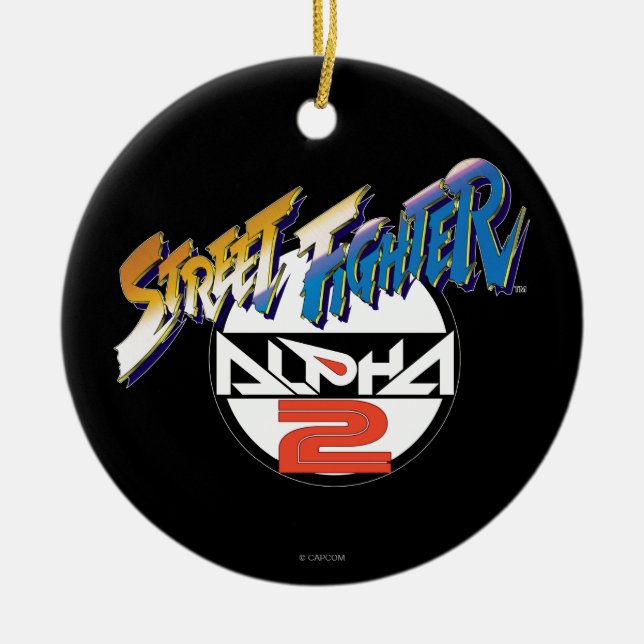 Street Fighter Alpha 2 Logo Ceramic Ornament (Front)