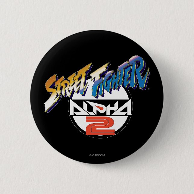 Street Fighter Alpha 2 Logo Inch Round Button (Front)