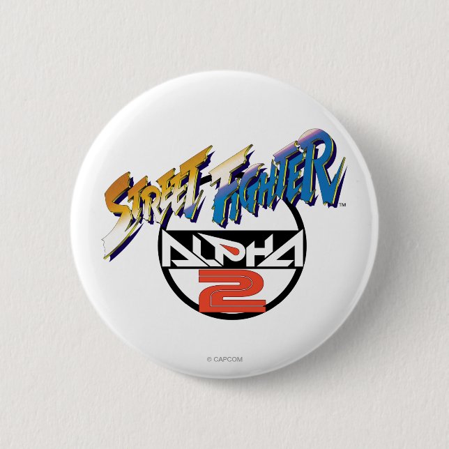 Street Fighter Alpha 2 Logo Inch Round Button (Front)