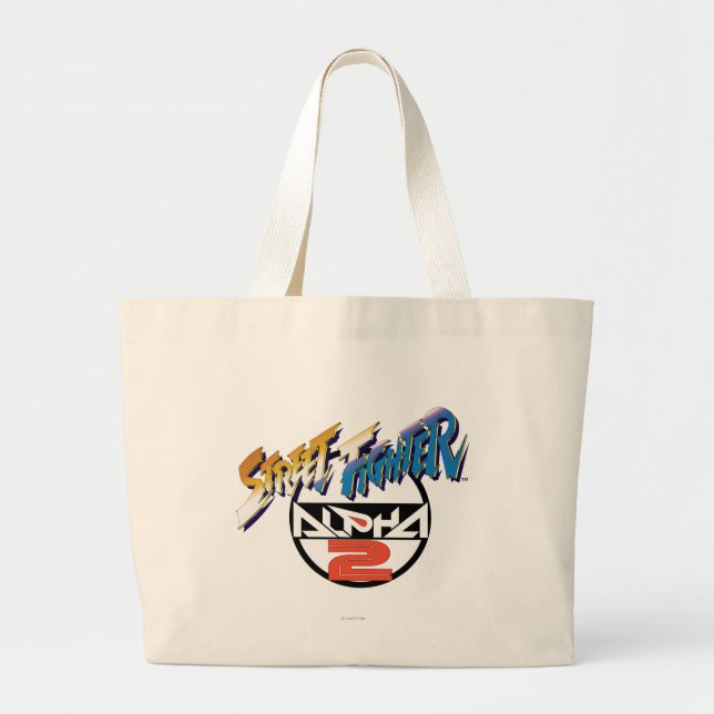 Street Fighter Alpha 2 Logo Large Tote Bag (Front)