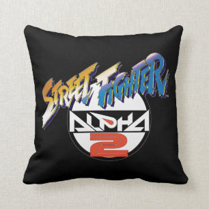 Street Fighter Alpha 2 Logo Throw Pillow
