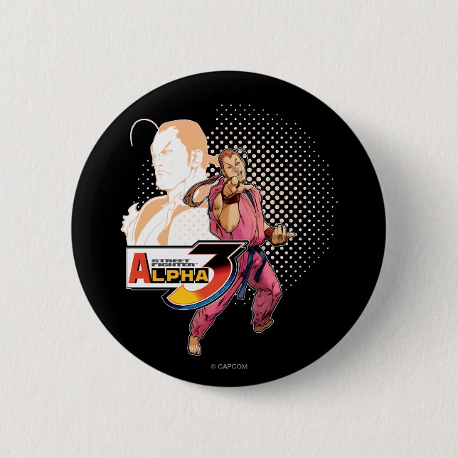 Street Fighter Alpha 3 Dan 2 Inch Round Button (Front)