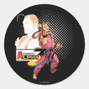 Street Fighter Alpha 3 Dan Classic Round Sticker