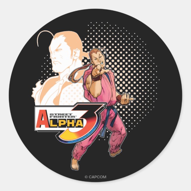 Street Fighter Alpha 3 Dan Classic Round Sticker (Front)