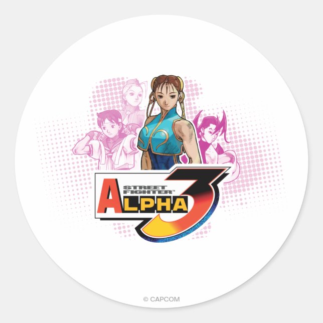 Street Fighter Alpha 3 Femme Fatale Classic Round Sticker (Front)