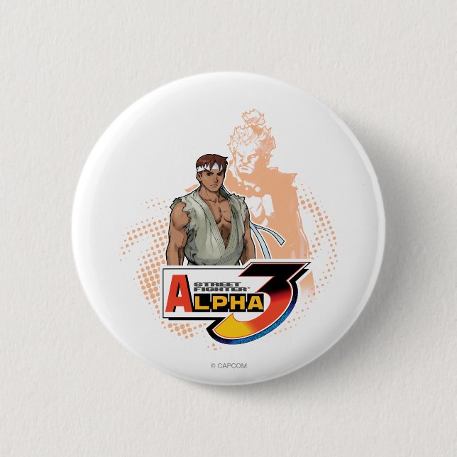 Street Fighter Alpha 3 Ryu & Akuma 2 Inch Round Button (Front)