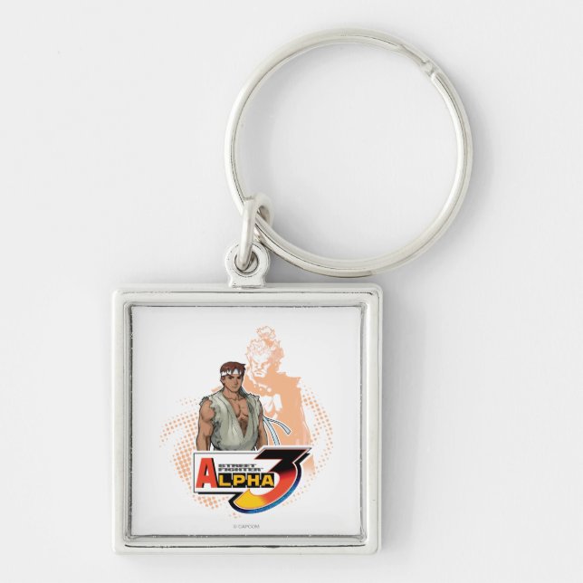 Street Fighter Alpha 3 Ryu & Akuma Keychain (Front)