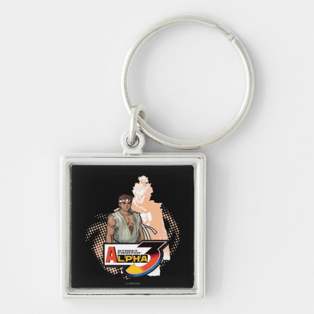 Street Fighter Alpha 3 Ryu & Akuma Keychain (Front)