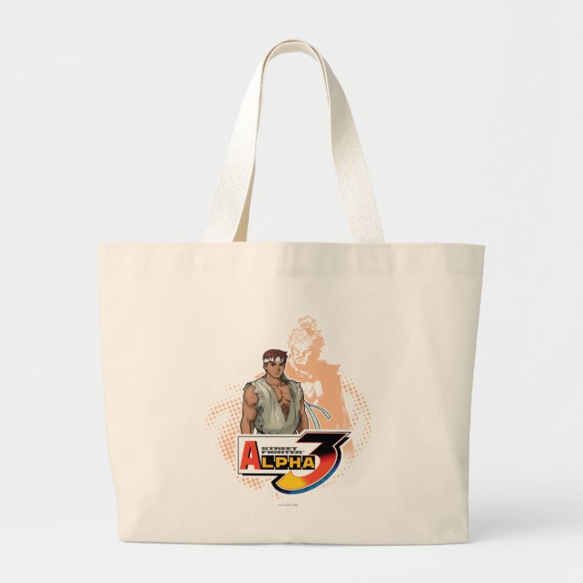 Street Fighter Alpha 3 Ryu & Akuma Large Tote Bag (Front)