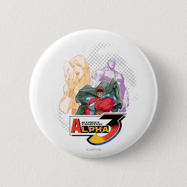 Street Fighter Alpha 3 Shadowloo 2 Inch Round Button (Front)