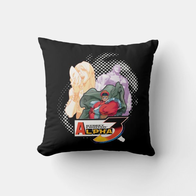 Street Fighter Alpha 3 Shadowloo 3 Throw Pillow (Front)