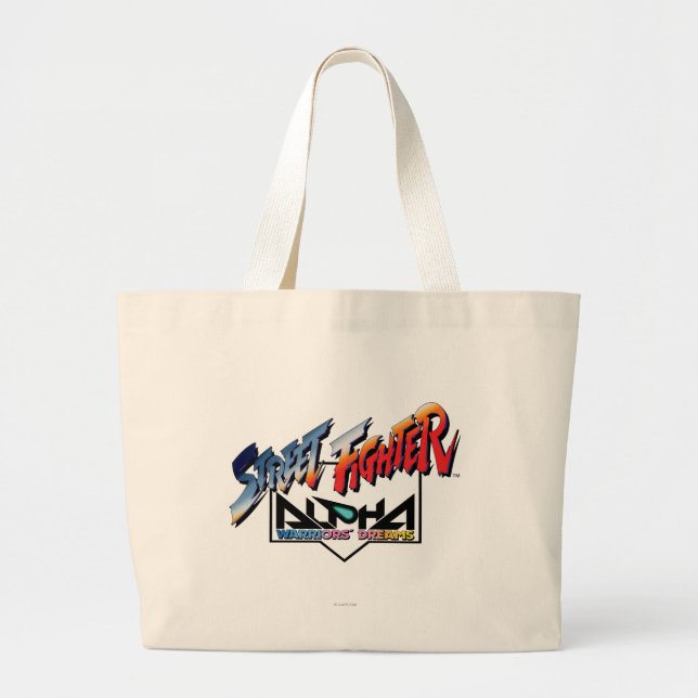 Street Fighter Alpha Logo Large Tote Bag (Front)