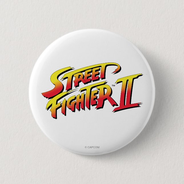 Street Fighter II Logo 2 Inch Round Button (Front)