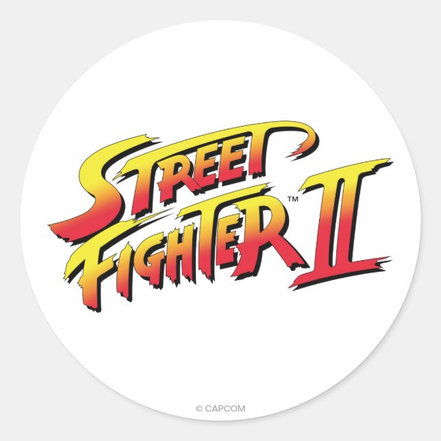 Street Fighter II Logo Classic Round Sticker (Front)