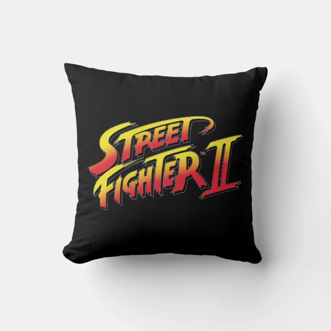 Street Fighter II Logo Throw Pillow (Front)