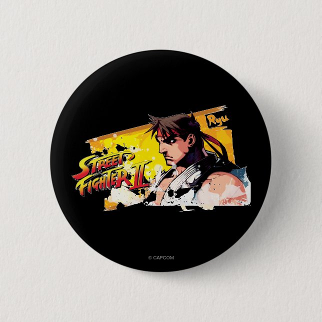 Street Fighter II Ryu 2 Inch Round Button (Front)