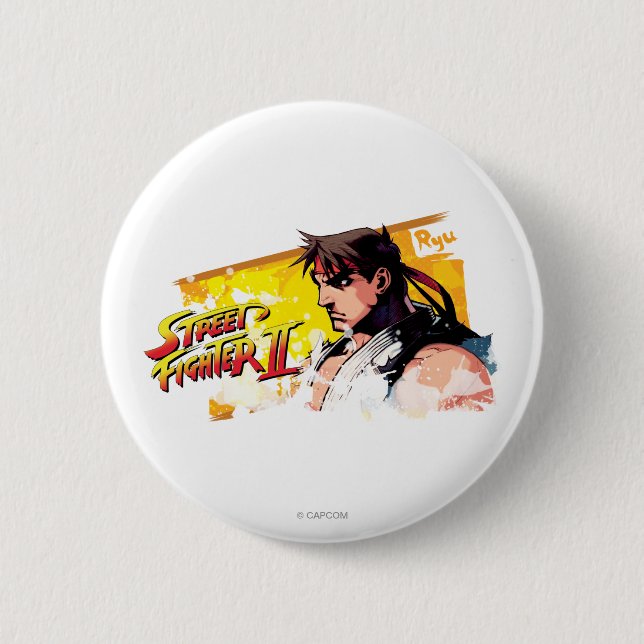 Street Fighter II Ryu 2 Inch Round Button (Front)