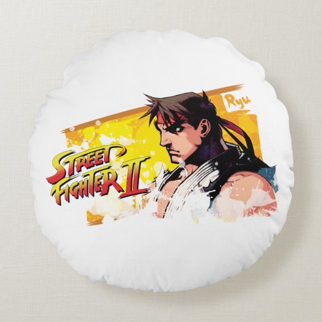 Street Fighter II Ryu 2 Round Pillow (Front)