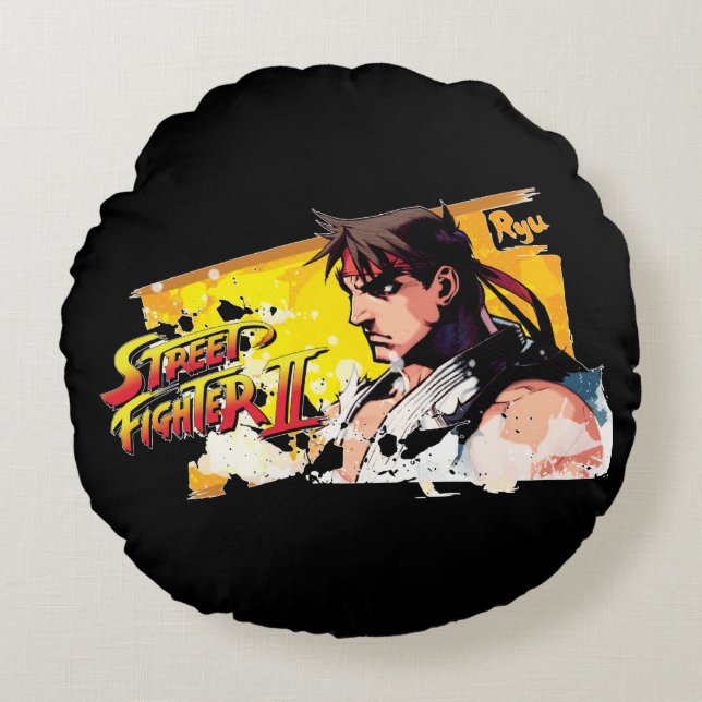 Street Fighter II Ryu Round Pillow (Front)