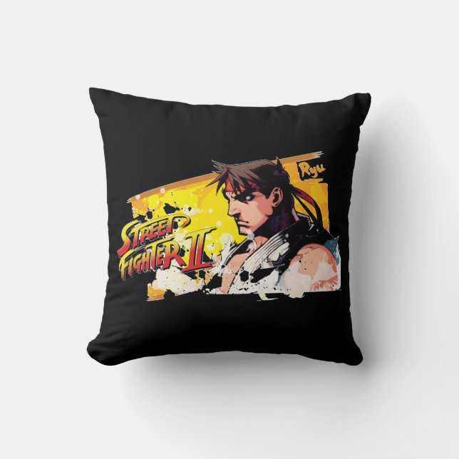 Street Fighter II Ryu Throw Pillow (Front)