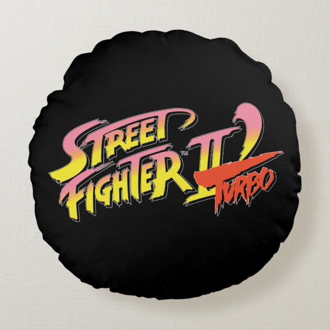 Street Fighter II Turbo 2 Round Pillow (Front)