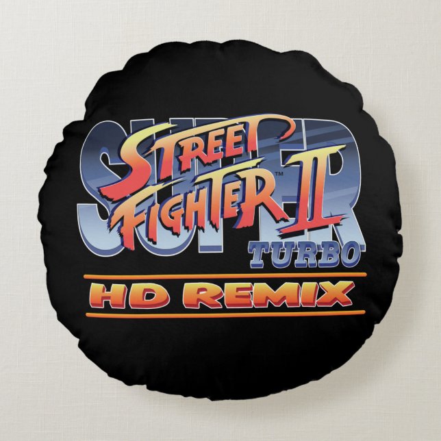 Street Fighter II Turbo HD Remix Logo Round Pillow (Front)
