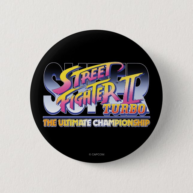 Street Fighter II Turbo UC Logo 2 Inch Round Button (Front)
