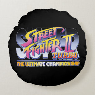 Street Fighter II Turbo UC Logo 2 Round Pillow