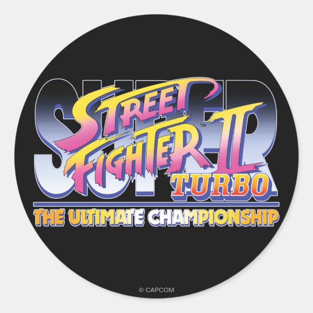 Street Fighter II Turbo UC Logo Classic Round Sticker (Front)