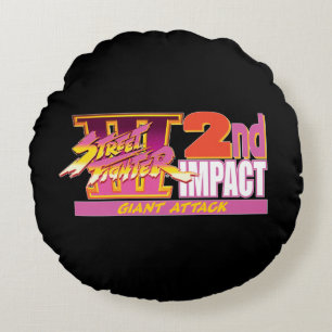 Street Fighter III 2nd Impact Logo 2 Round Pillow