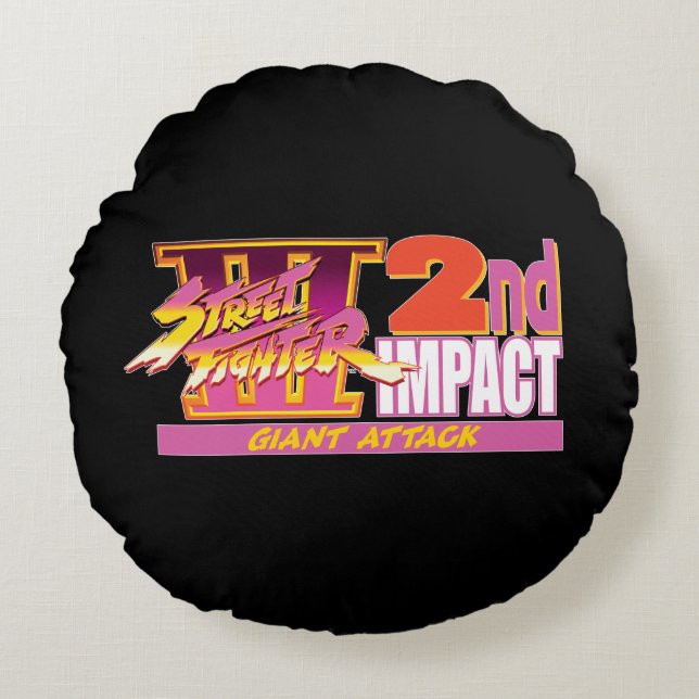Street Fighter III 2nd Impact Logo 2 Round Pillow (Front)