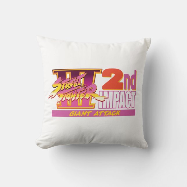Street Fighter III 2nd Impact Logo Throw Pillow (Front)